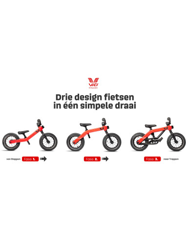 Vici 3-in-1 meegroeifiets vintage blauw